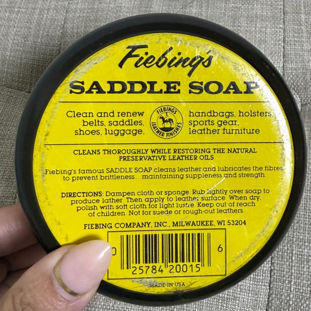Vintage Fiebing's Saddle Soap Tin 12oz Leather Care Advertising Collectible - Picture 3 of 3
